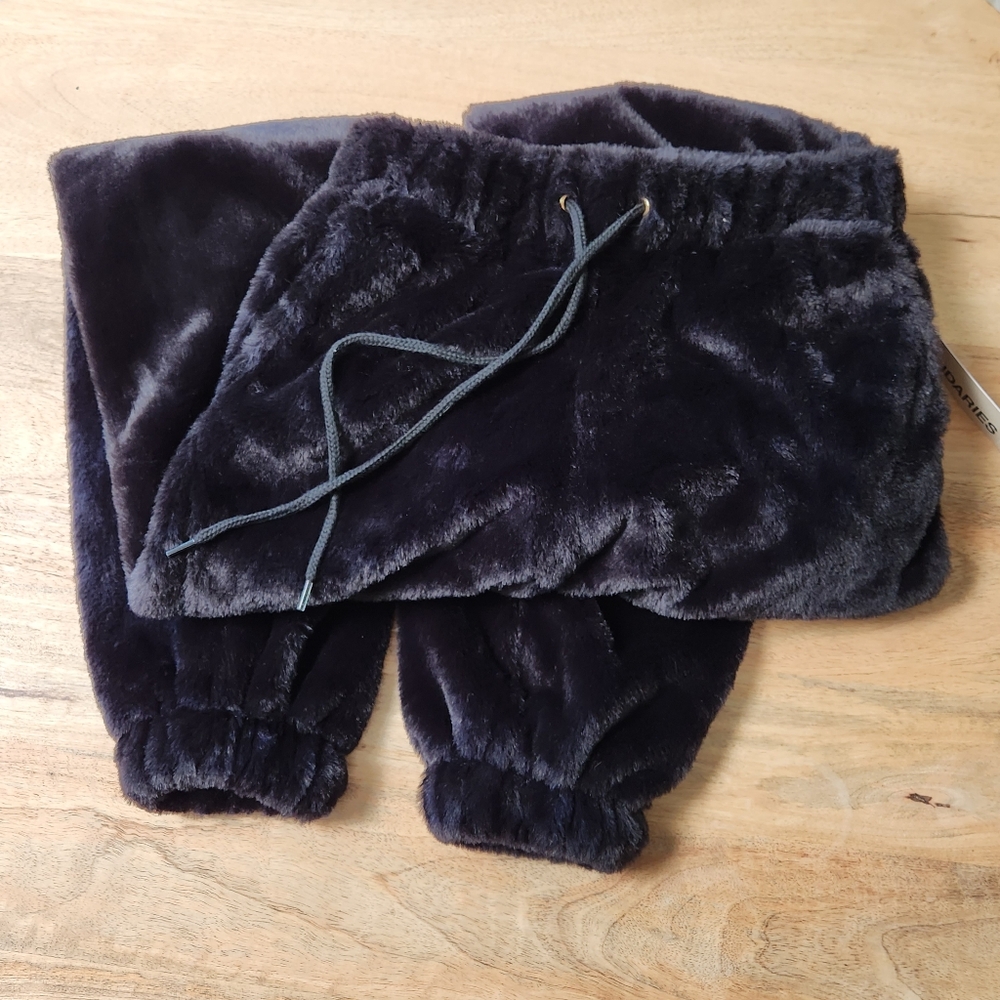 Plush Black Jogger Pants